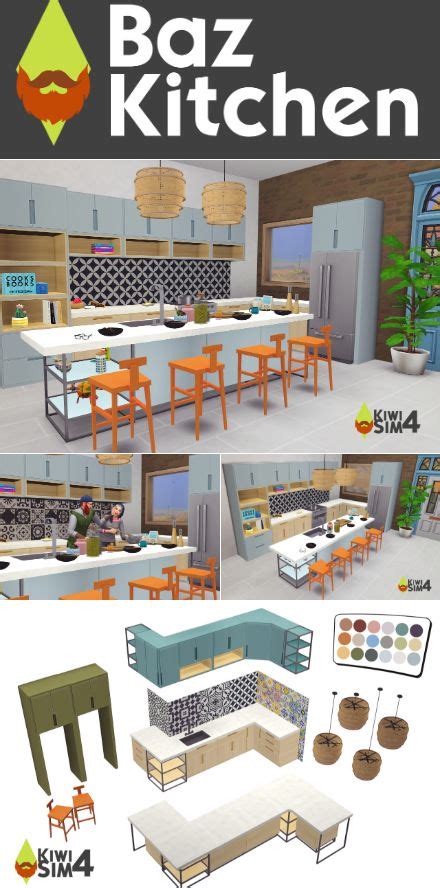 Baz Kitchen Set For Sims 4 A Maxis Match Masterpiece