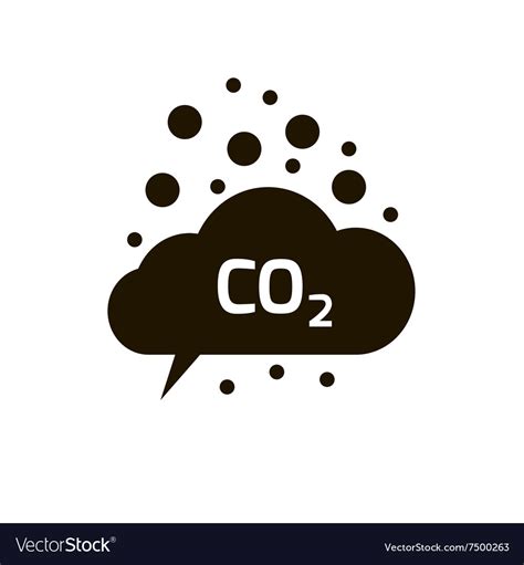 Co2 Emissions Icon Cloud Flat Carbon Royalty Free Vector