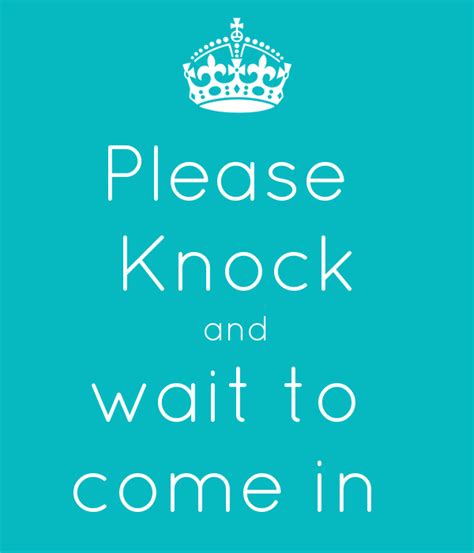 Please Knock And Wait To Come In Poster Toria Keep