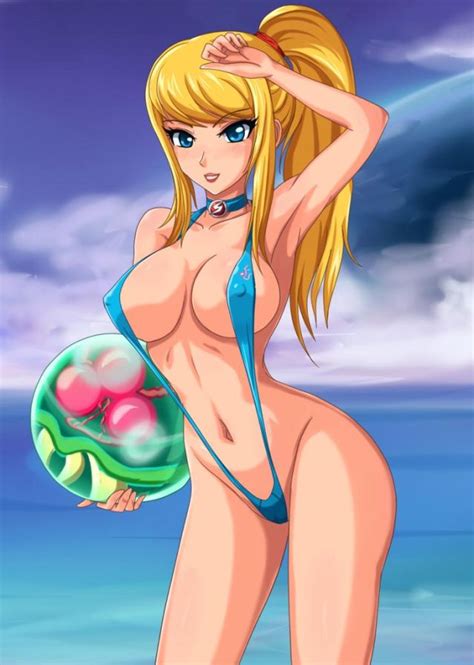 Samus In A Hot Bathing Suit Ecchi Luscious Hentai