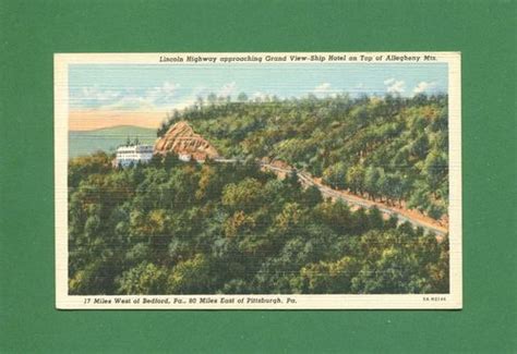 Lincoln Highway Grand View Ship Hotel Bedford Pennsylvania 1940s