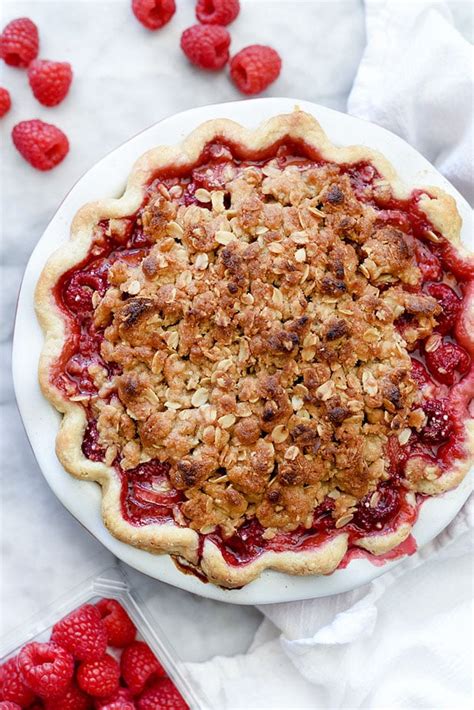Rhubarb And Raspberry Pie With Oatmeal Crumble Foodiecrush Bloglovin