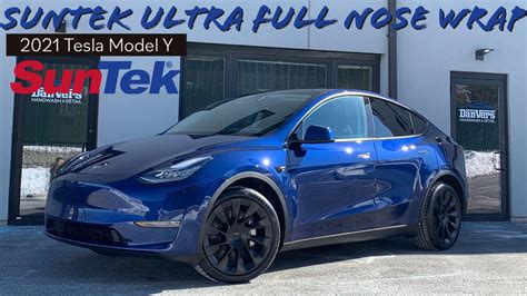 2021 Tesla Model Y In Deep Blue Metallic Nose Fully Protected With