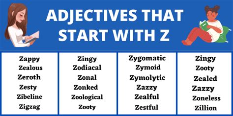 List Of Adjectives That Start With Z Vocabulary Of Adjectives