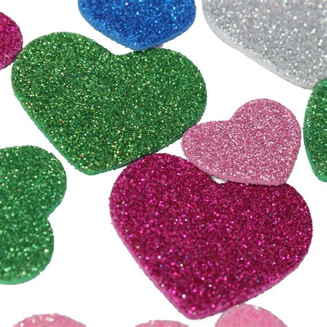 30pcs Assorted Glitter Shapes Hearts Stars Round Flowers