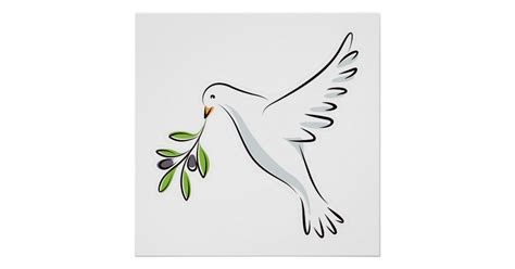 Peace Dove With Olive Branch Poster Zazzle