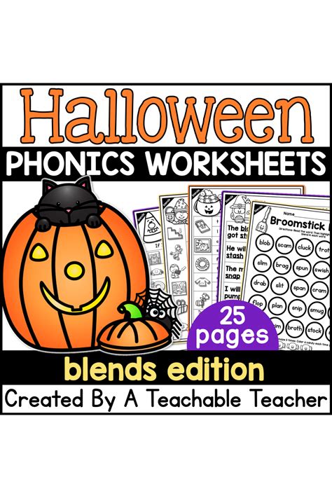 Halloween Blends Activities No Prep Phonics Worksheets A Teachable
