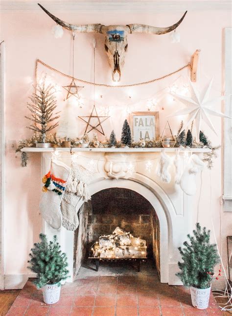 10 Christmas Decorations For A Boho Fireplace Heywandererblog