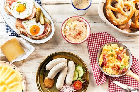 Buffet Of Traditional Bavarian Breakfast Foods Stock Image Image Of