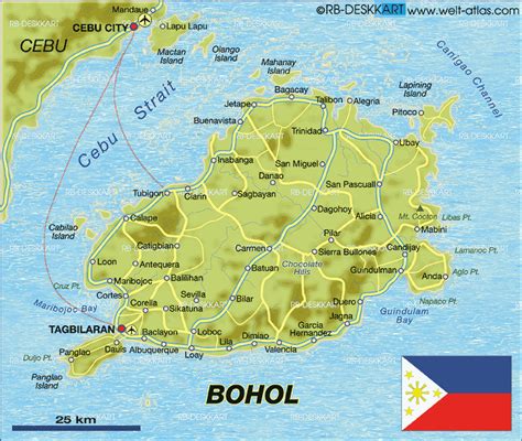Map Of Bohol Island In Philippines Welt Atlasde
