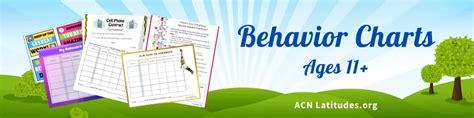 Printable Behavior Charts For Kids Ages 11 Acn Latitudes