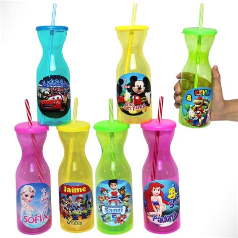 5 Vasos Con Tapa Y Popote Personalizados Fiesta ¡oferta! | MercadoLibre