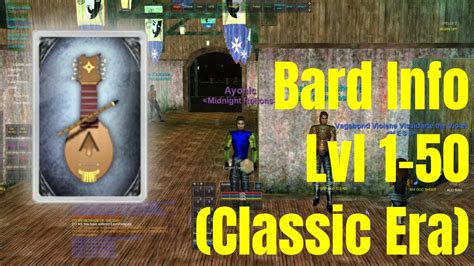 Bards are a hybrid class who sing songs to help allies or hinder foes, while also (usually) fighting in melee. Bard Class Guide/Review 1-50 Classic Everquest TLP Mangler (Ayonic) - YouTube