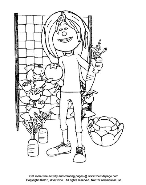 We have simple and easy printable pages and hard coloring pages for advanced colorers. Kid in a Vegetable Garden - Free Coloring Pages for Kids ...