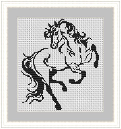 Cross Stitch Pattern Horse Silhouette As A Birthday T Baby Etsy