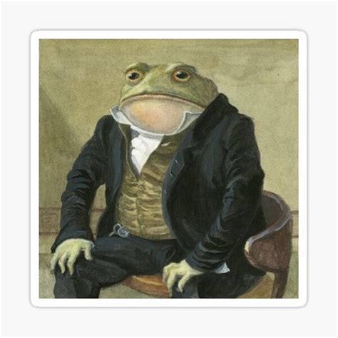 Gentleman Frog Portrait Sticker For Sale By Whatserendipity Redbubble