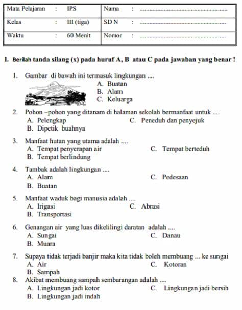 .ulangan harian kelas 4 semester 1 secara lengkap sesuai dengan kurikulum 2013 terbaru, mulai dari tema 1, 2, 3, 4, dan 5 yang mencakup setiap sub tema. Soal Ips Kelas 3 Sd Semester 2 Dan Kunci Jawaban - Dunia ...