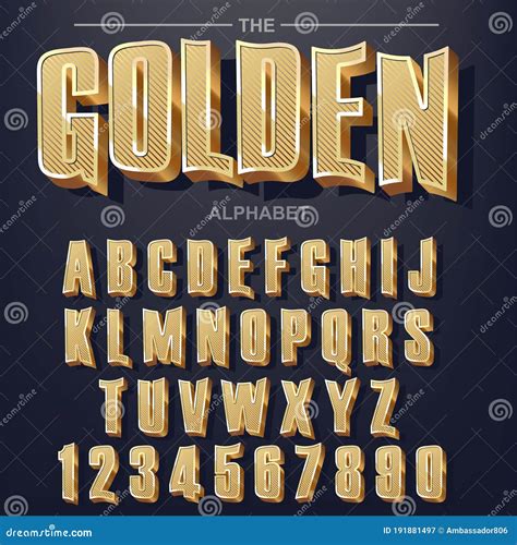 Modern Elegant Golden Font And Alphabet Abc Typography Design Vector