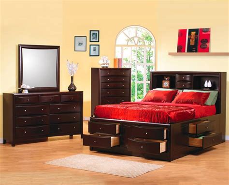 Coaster 200409 Phoenix Bedroom Set With Storage Bed In Dark Brown