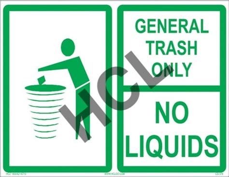 General Trash Only Cleanroom Hcl Labels Inc
