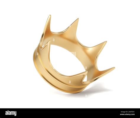 Representación 3d De Una Sola Golden Royal Crown Aislado Sobre Un Fondo