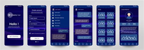 Design Of Mobile App Chat Room Ui Ux Gui Set Of User Registration