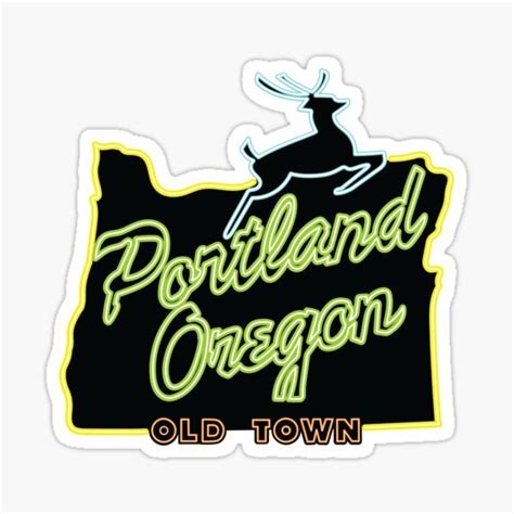 Portland Noen Sign Sticker For Sale By Nickhamiltonart Redbubble