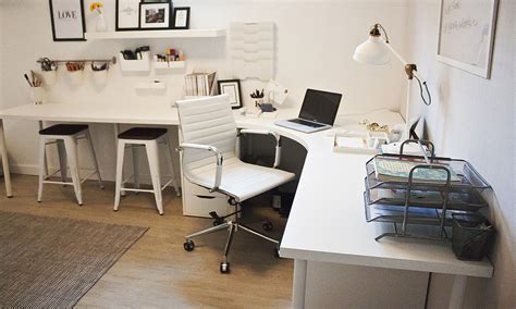 Home Office Corner Desk Setup Ikea Linnmon Adils Combination Home