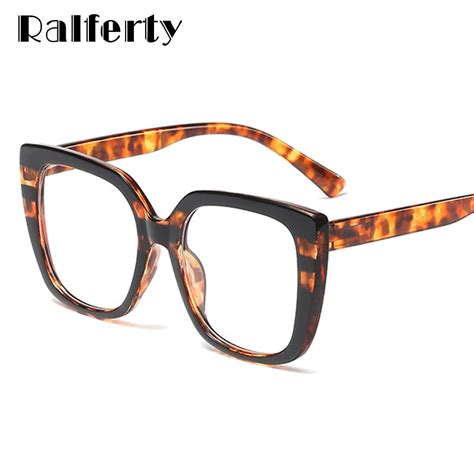 Ralferty 2019 Retro Leopard Eyeglasses Frame Women Eye Glasses Spring