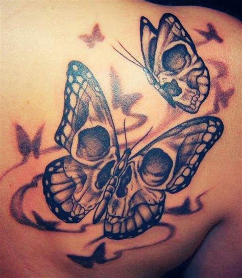 Butterfly Skull Tattoos Tumblr Piercings Chicago Cartoon Tattoo