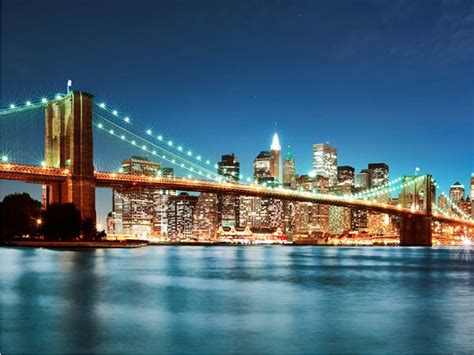 Fotobehang Sparkling Brooklyn Bridge