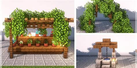 Here is the list of recipes for crafting some of the decoration. 30 astuces de build / décoration de jardin dans Minecraft ...