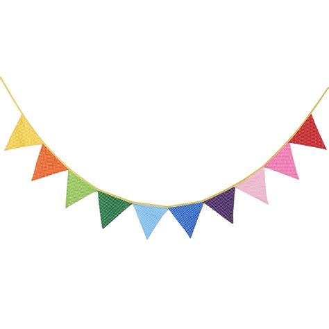 10pcs Fabric Party Bunting Colorful Flags Banner For Party Birthday