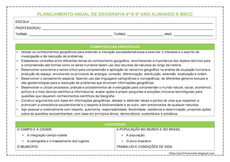 Conteúdos De Geografia 5 Ano Bncc