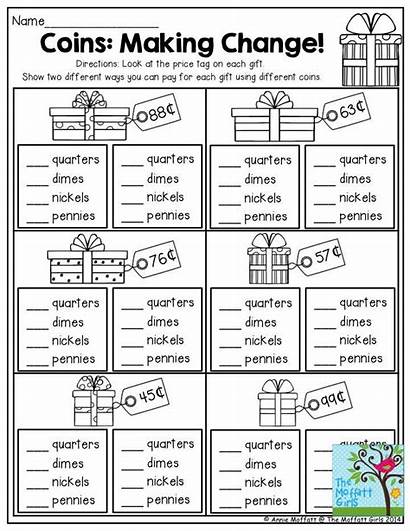 Worksheets Change Grade Money Math 2nd Counting