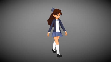 girl anime lowpoly 3d model by kang iwenk [2113a5d] sketchfab
