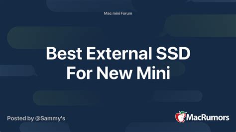 Best External Ssd For New Mini Macrumors Forums
