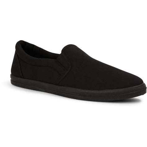 Brilliant Basics Mens Canvas Slip On Shoes Black Big W