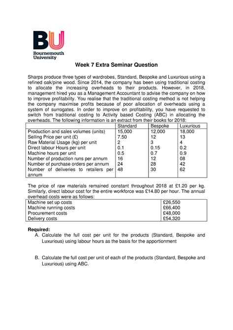 Week 7 Extra Seminar question - Week 7 Extra Seminar Question Sharps