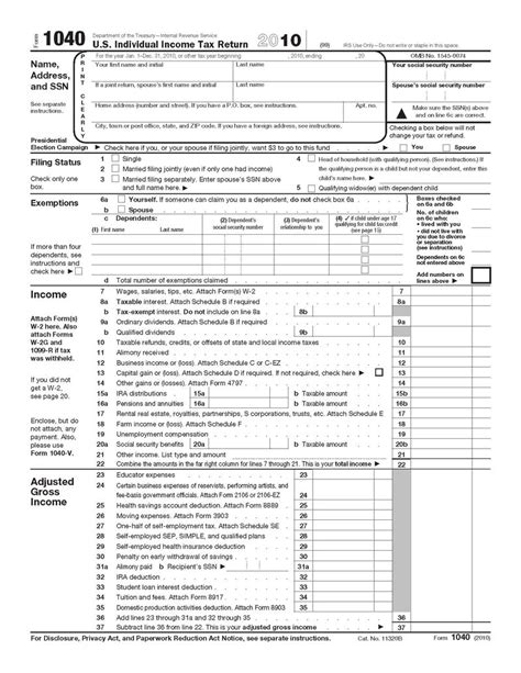 Printable 1040 Irs Tax Forms