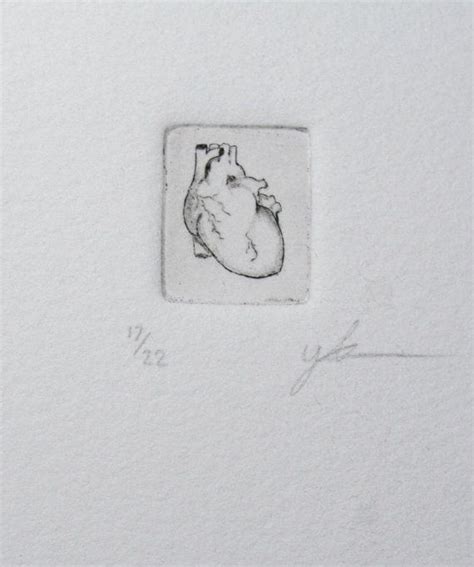Small Anatomical Heart Print Copper Etching By Randomprefect 3500