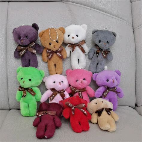 12pcslot 12cm 12 Colors Bear Mini Plush Teddy Bear Toy Bulk 12cm