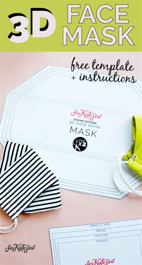3d Mask Template The Most Comfortable Face Mask See Kate Sew Mask