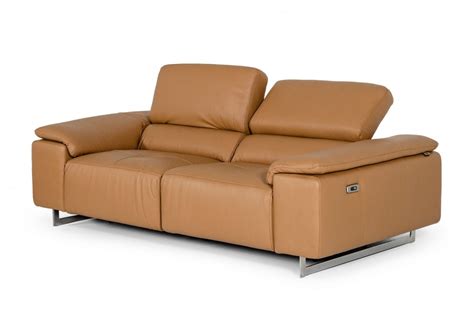 Lastro Modern Cognac Leather Dual Reclining Sofa Norcalfurniture