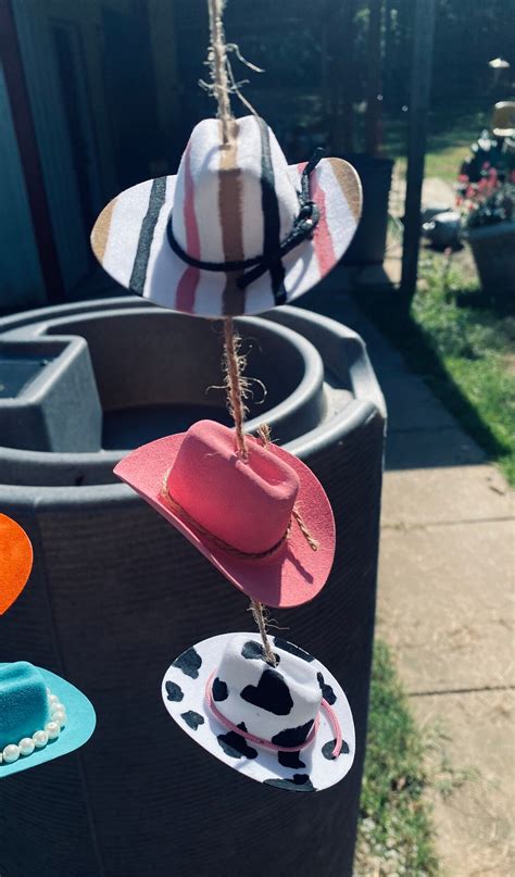 Mini Custom Cowboy Hats Decorated Hanging Cowboy Hats Car Etsy