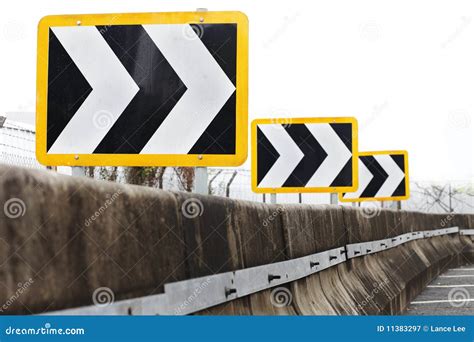 Traffic Directional Road Signs Pointing To Right Stock Image Image Of