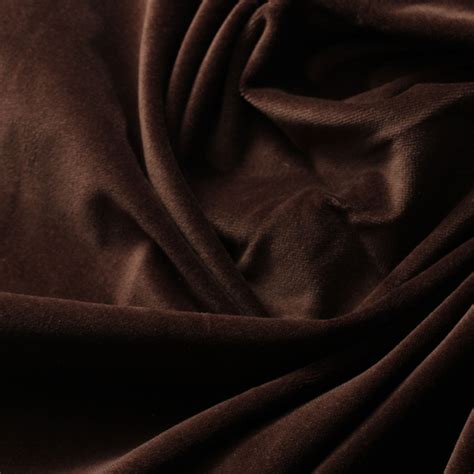 Chocolate Brown Cotton Velvet Upholstery Drapery Home Decor Fabric