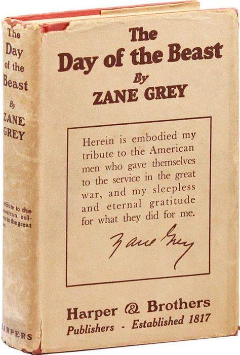 The Day of the Beast by Zane GREY - First Edition - [1922] - from Lorne