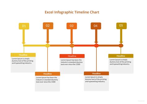 Timeline Infographic Chart Template In Microsoft Word Excel
