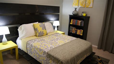 Living Small Yellow And Gray Bedroom Update